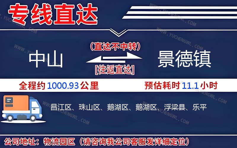 中山到景德鎮(zhèn)物流公司