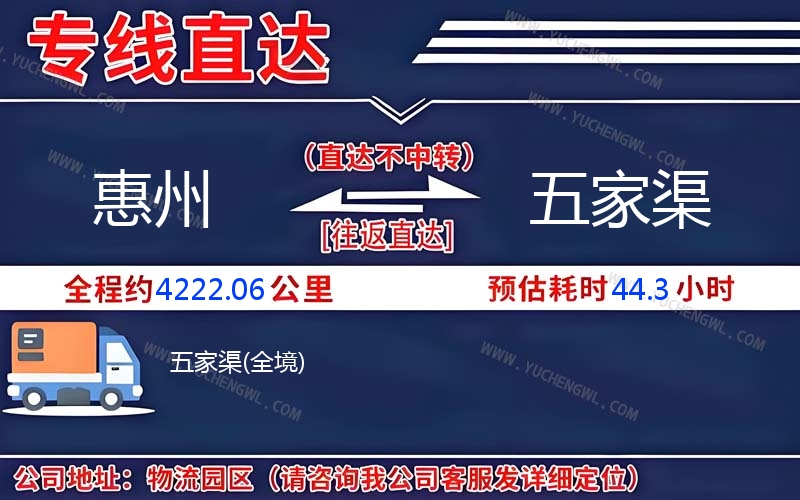 惠州到五家渠物流公司