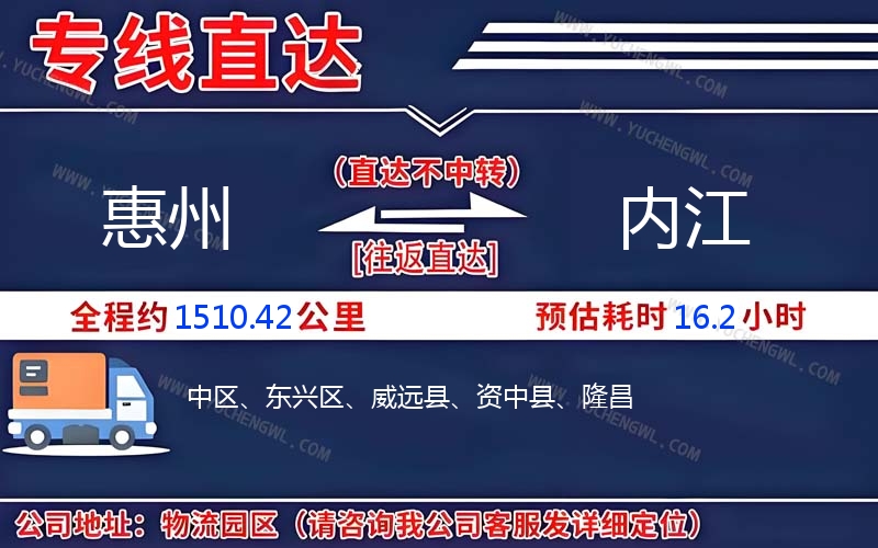 惠州到內(nèi)江物流公司