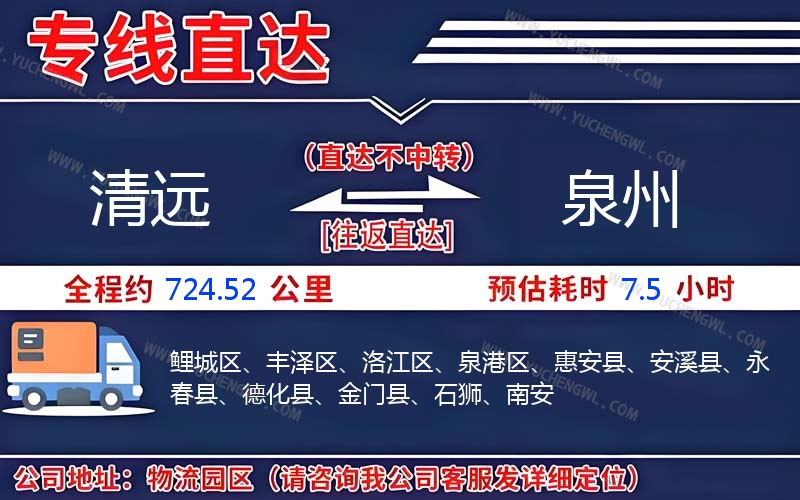 清遠(yuǎn)到泉州物流公司