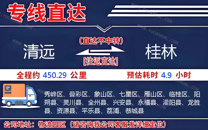 清遠(yuǎn)到桂林物流公司