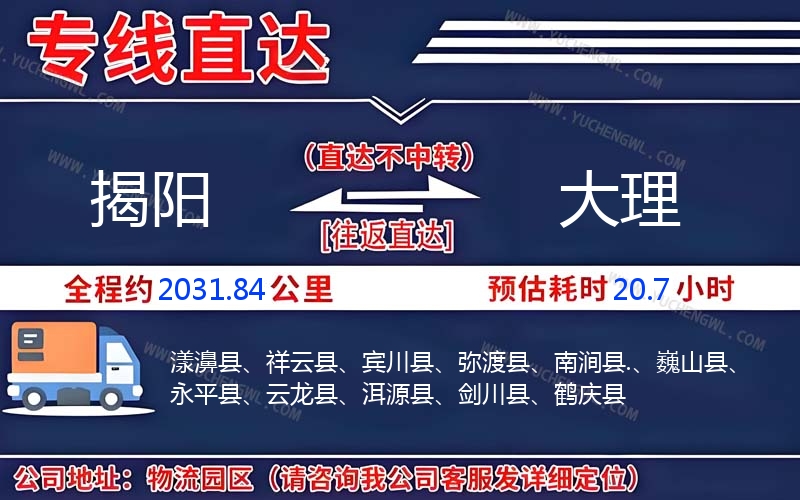 揭陽到大理物流公司