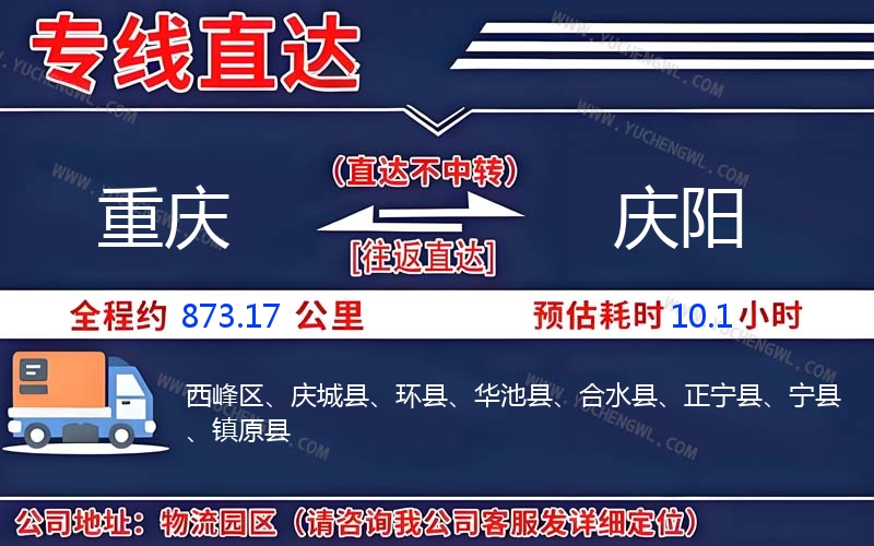重慶到慶陽物流公司