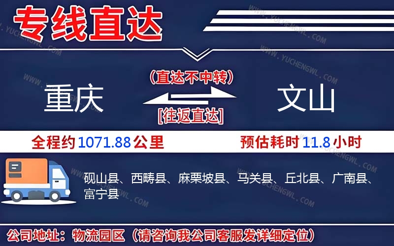 重慶到文山物流公司