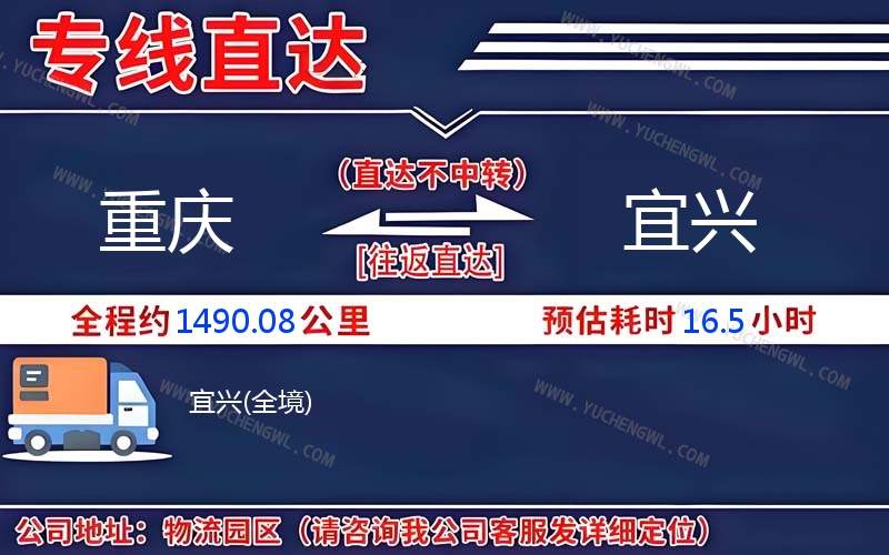 重慶到宜興物流公司