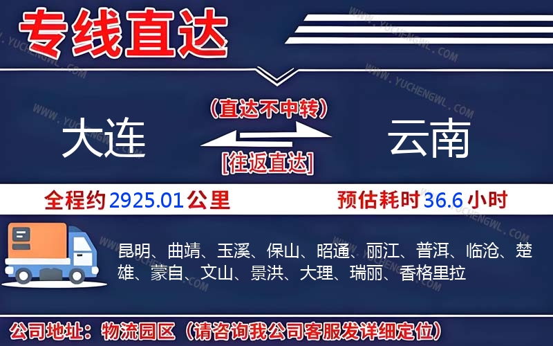 大連到云南物流公司