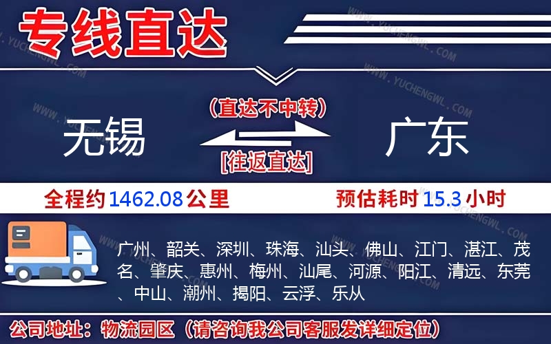 無錫到廣東物流公司