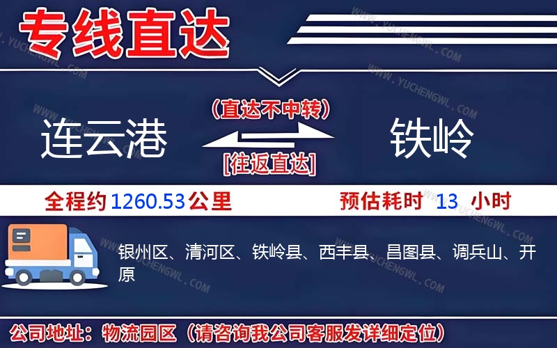 連云港到鐵嶺物流公司
