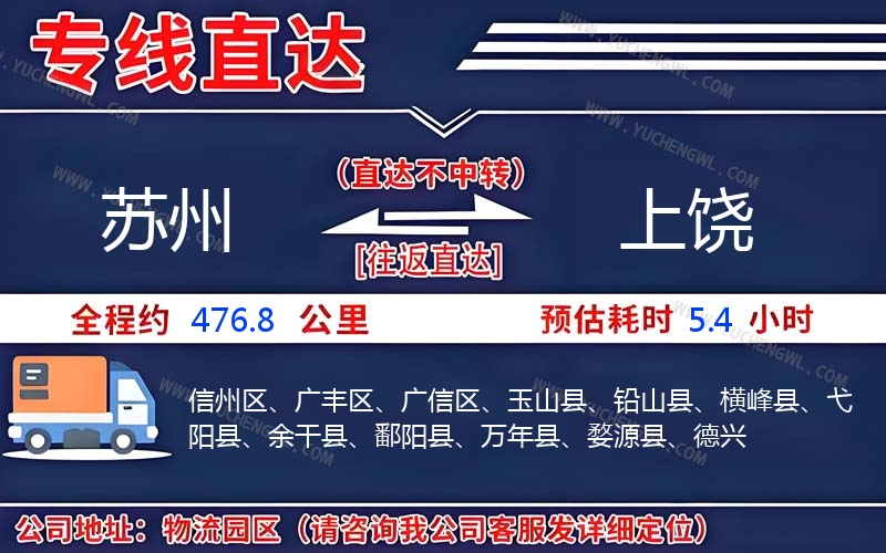 蘇州到上饒物流公司