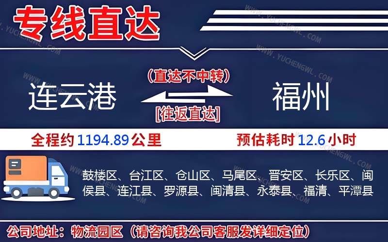 連云港到福州物流公司