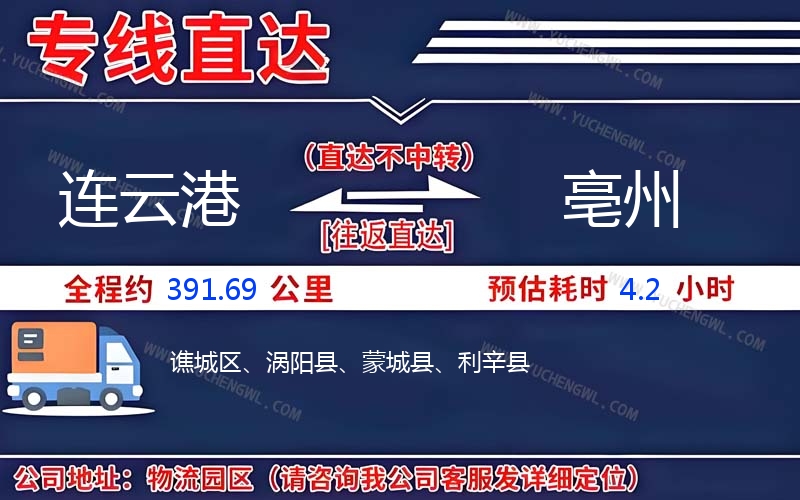 連云港到亳州物流公司