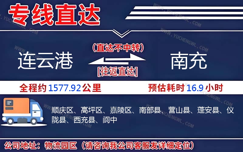 連云港到南充物流公司