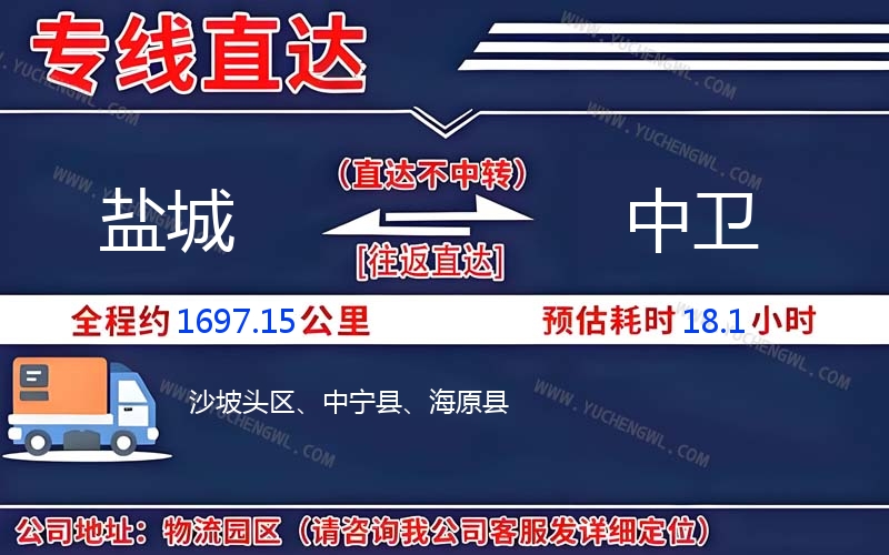 鹽城到中衛(wèi)物流公司