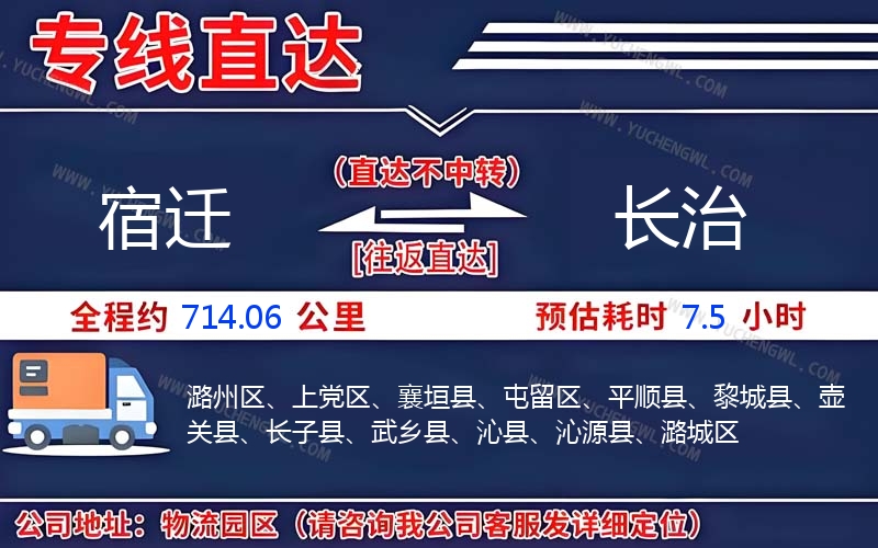 宿遷到長(zhǎng)治物流公司