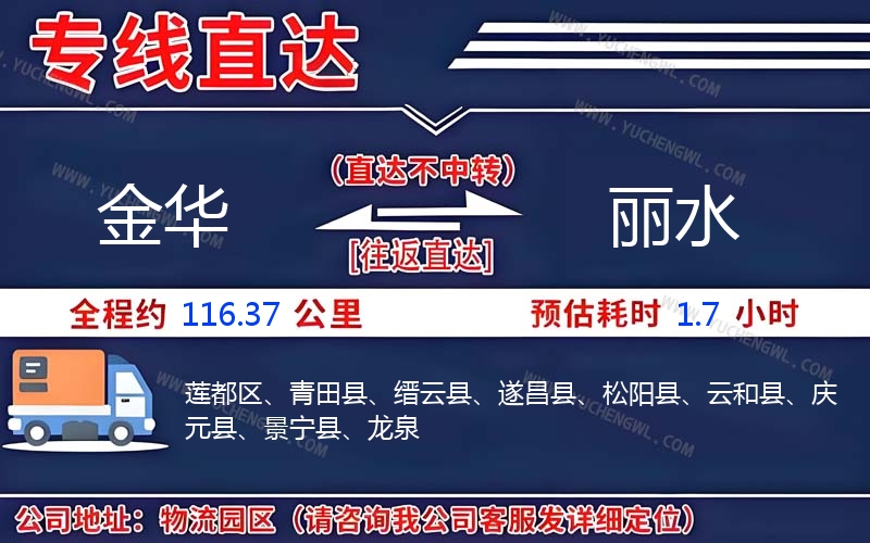 金華到麗水物流公司
