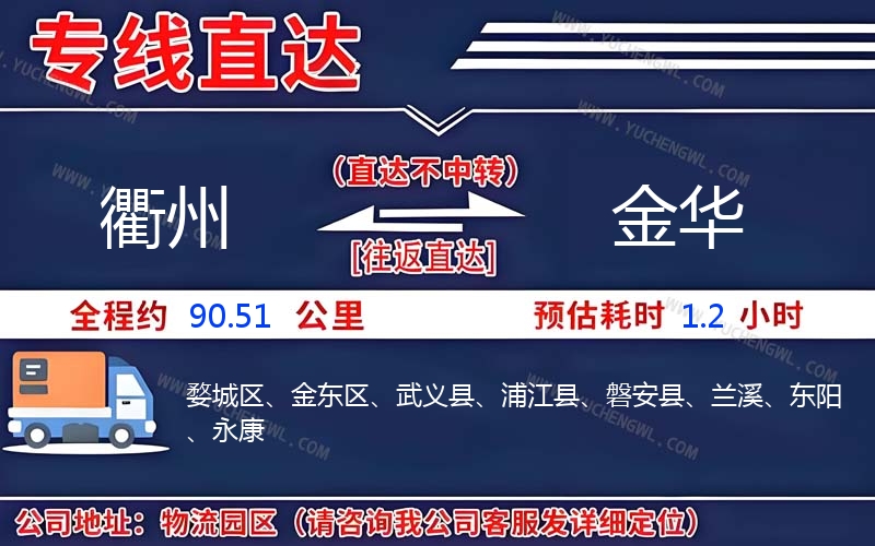 衢州到金華物流公司