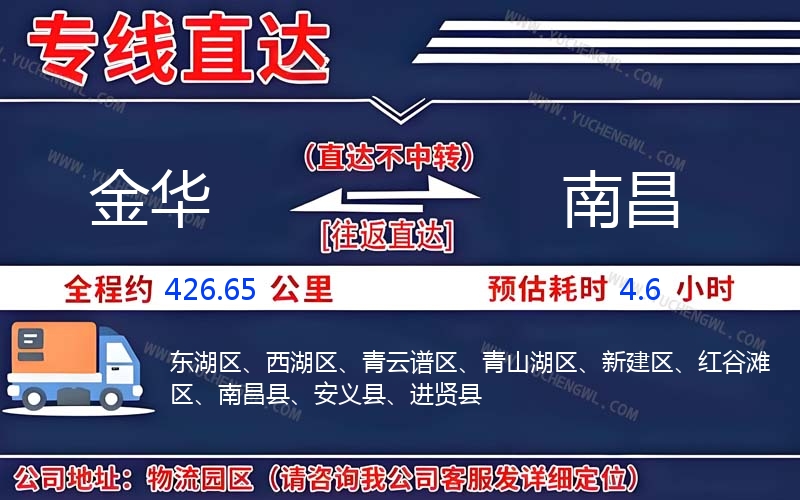 金華到南昌物流公司
