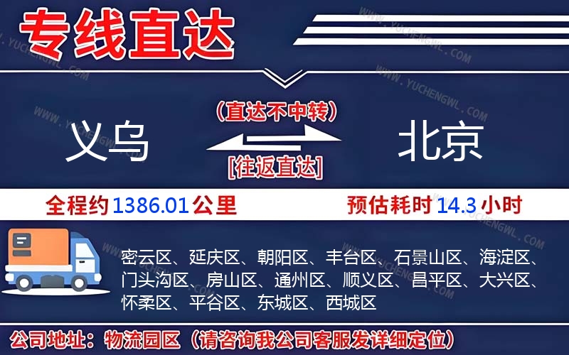義烏到北京物流公司