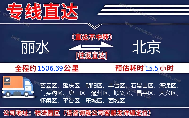 麗水到北京物流公司