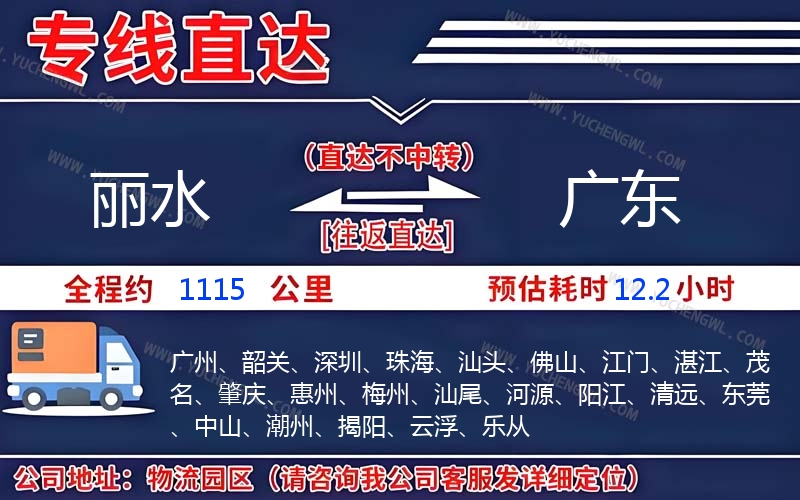 麗水到廣東物流公司