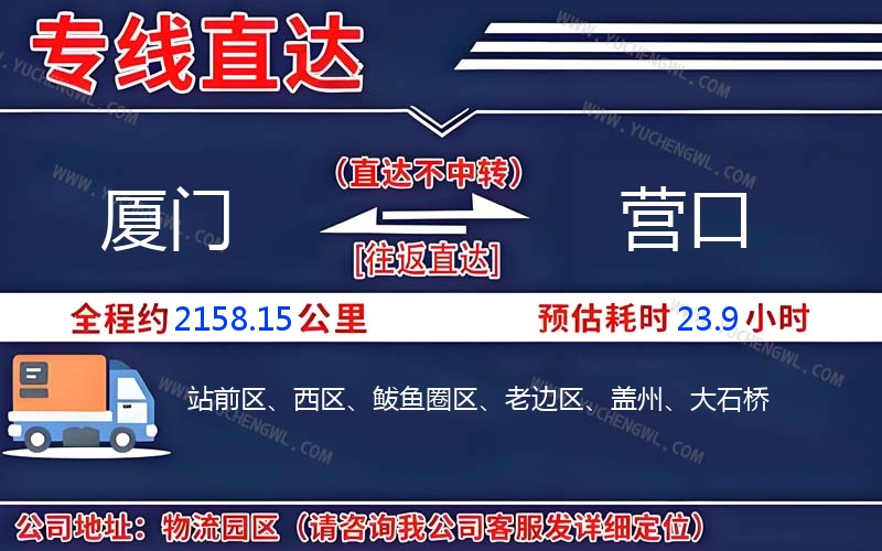 廈門到營口物流公司