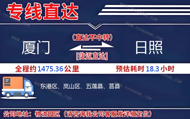 廈門到日照物流公司